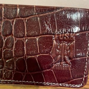 EUC TUSK Flap Over Wallet, brown color, Marbella Collection